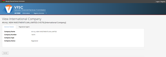 Enregistrement de la société au Vanuatu Enregistrement de la société au Vanuatu